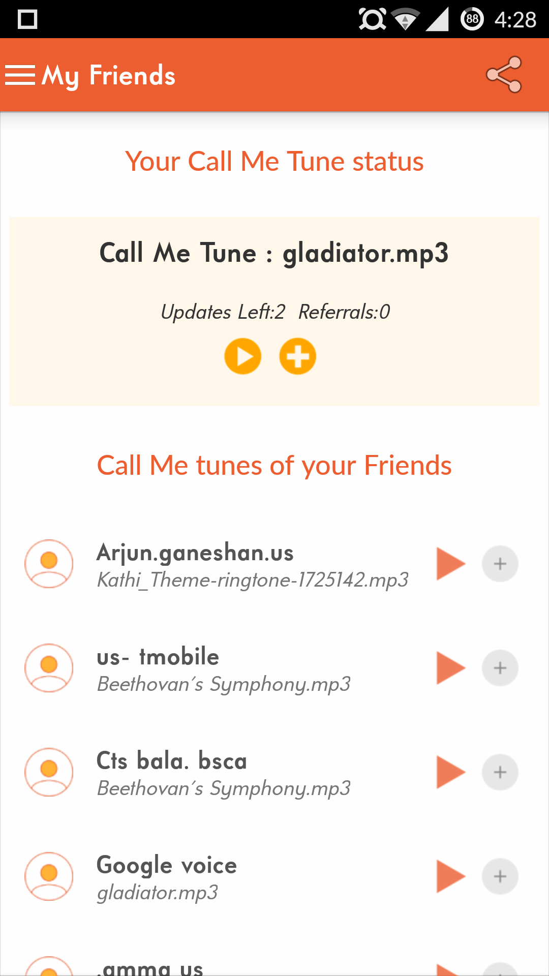 Wring Free Caller Tunes Screenshot8