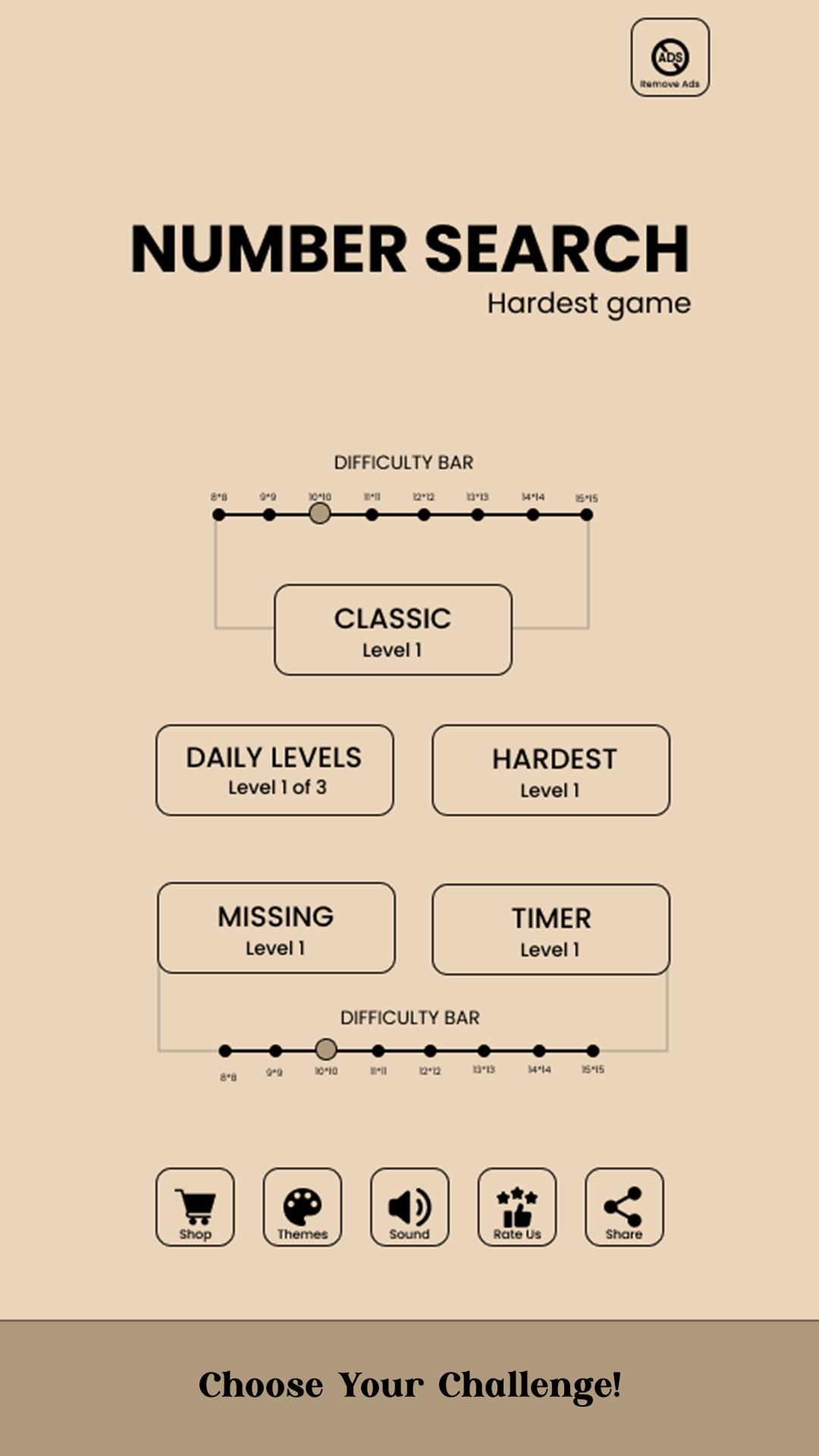 Number Search - Hardest Game Screenshot1