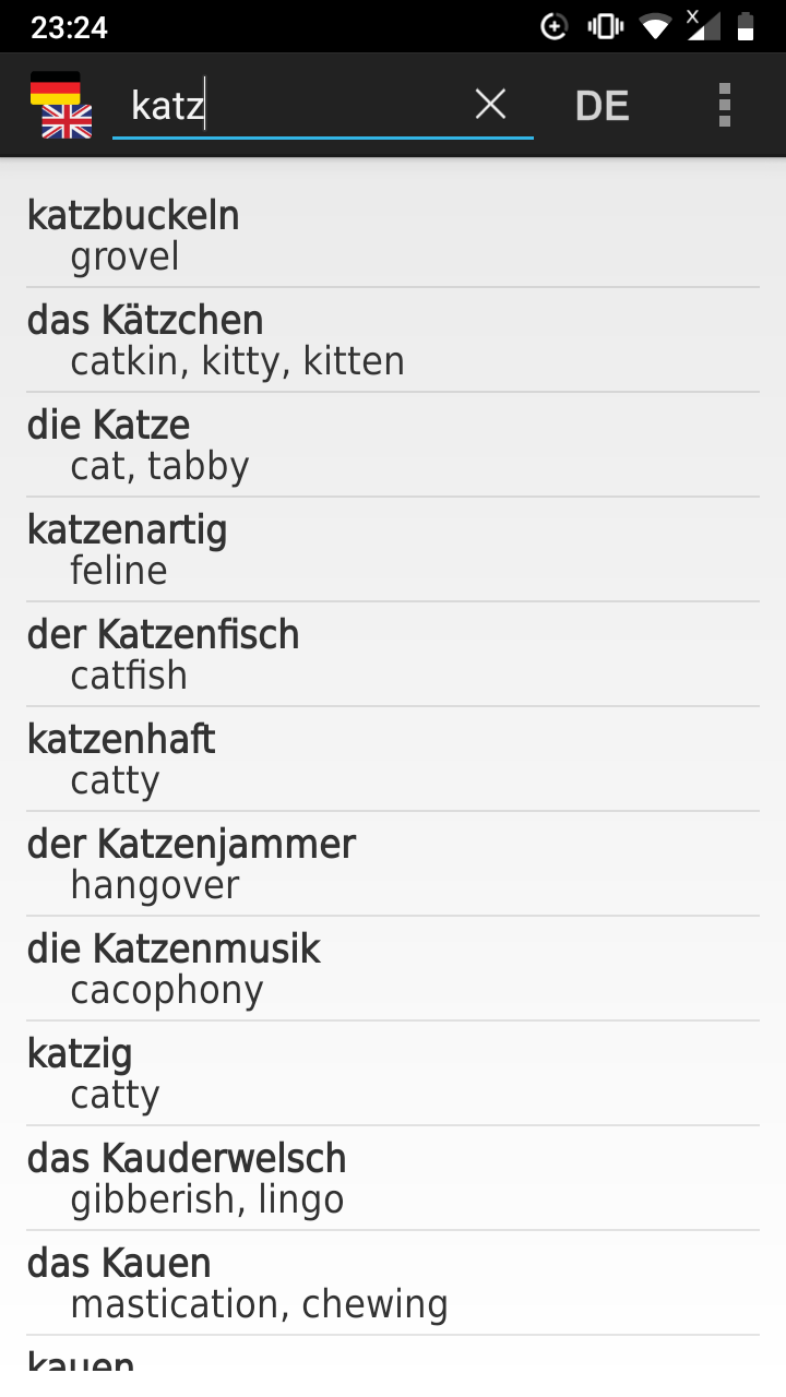 German - English offline dict. Screenshot1