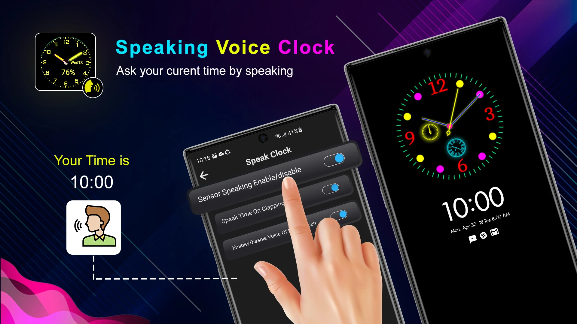 Speak Clock Smart Watch AOD Screenshot9