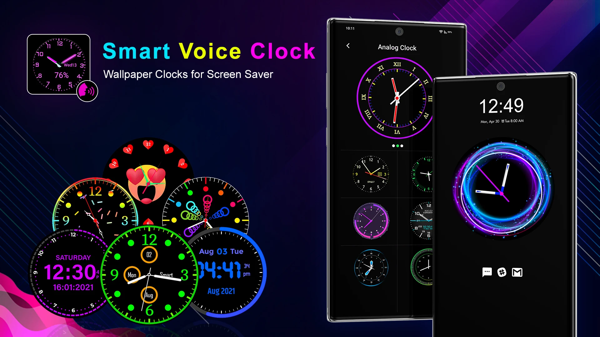 Speak Clock Smart Watch AOD Screenshot4